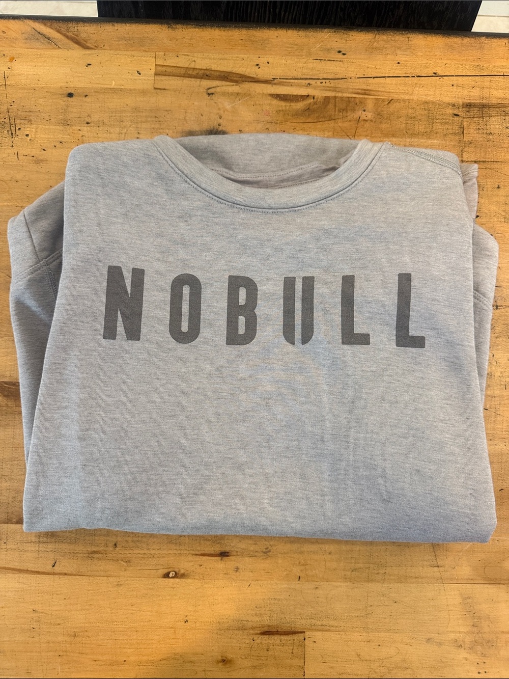 NOBULL Light Gray Crewneck Sweatshirt with Dark Logo